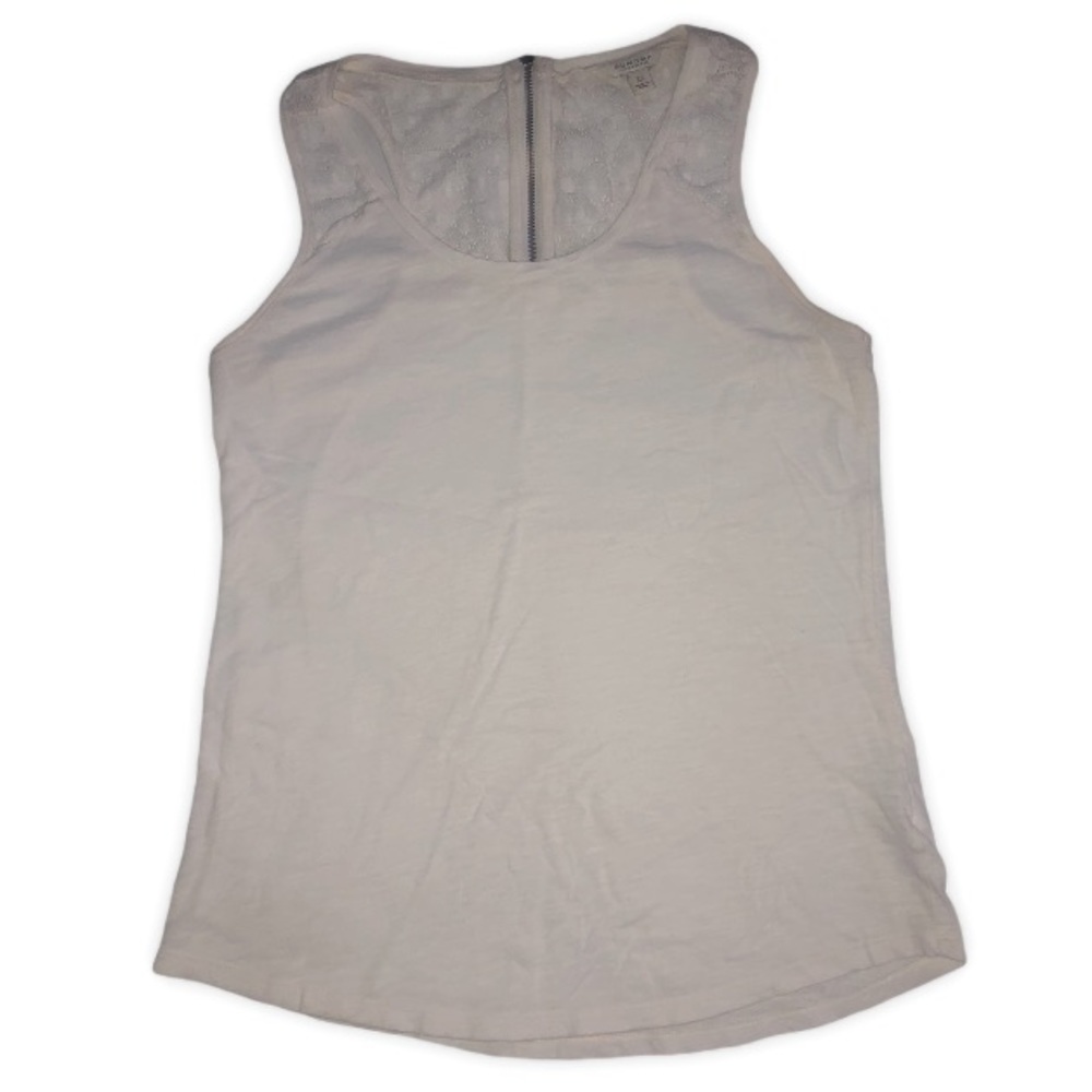 SONOMA | EGGSHELL LACE ZIP UP TANK TOP